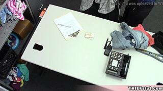 Redhead Teen Shoplifter With Tattoo Caught By Mall Cop In Rough Reality Scenario