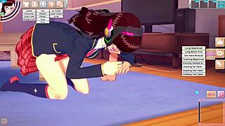 D.Va, the teen babe, rides and sucks in a parody fucking session in the room.