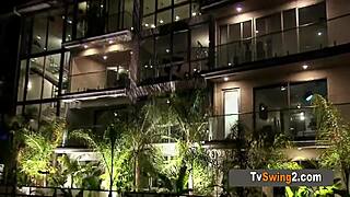 Newbie swinger couple engages in oral sex and hardcore fucking at mansion