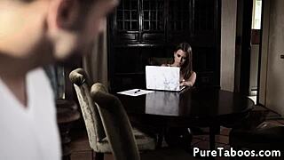 Busty milf riding cock in taboo threeway, want more?