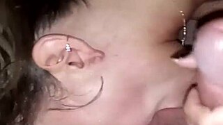 Dorm room college student giving blowjob