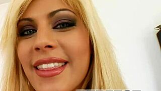 Give Me Pink Nicole rides big dildo hard, cumming intensely in her shaved pussy.