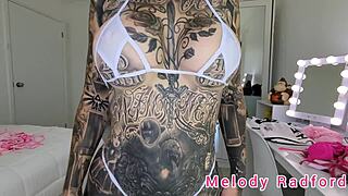 Melody Radford Tries On White Micro Bikini And Lingerie