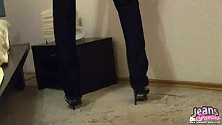 these super tight skinny jeans are hard to get on, babe