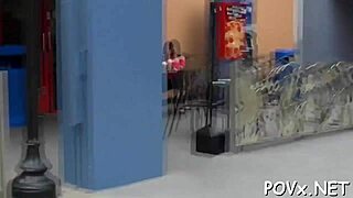 petite teen licks balls