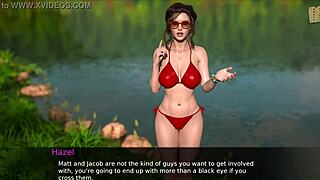 a hot brunette teen starts flirting with AV in this nursing back to pleasure game.