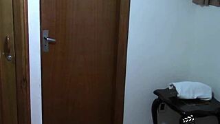 My girlfriend's surprise with sensual lingerie got me so excited, I came on her ass!