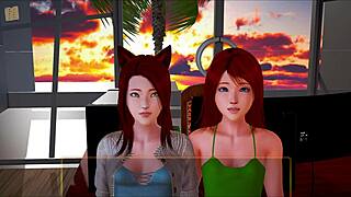 My new family welcomes a redhead with small tits