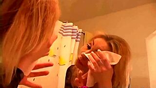 chasity teases with undressing before close-up blowjob