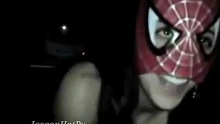 spider girl boldly sucks huge dick in intense action