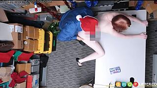 Caught petite redhead shoplifter takes monster cock!