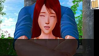 in my new family 142, the teen babe shows off small tits in anime style