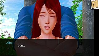 in my new family 142, the teen babe shows off small tits in anime style