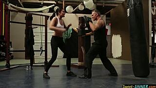 Small-Titted Teen Gets Pounded By Trainer