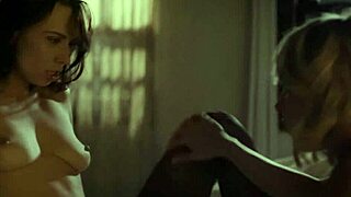 Two stunning girls with natural breasts explore each other in college dorm