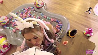 Camgirl Zlata Shine gets caught giving a blowjob to her fan