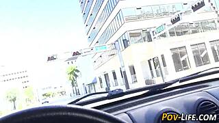 POV teen gets doggy styled and gives a handjob and blowjob