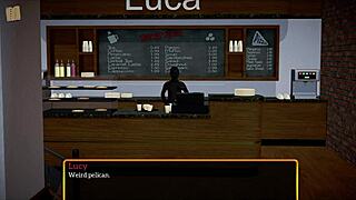 in my new family, the teen with small tits and big ass plays games at home