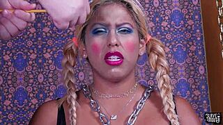 Olive Skinned Submissive Teen 18+ Endures Choking, Domination, And Deepthroat Blowjob