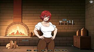 Tomboy love in hot forge hentai game ep 4 femdom titjob in the kitchen