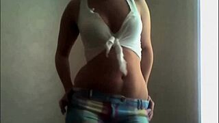 Real teen latina strips boldly on webcam for strangers.