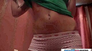 i'm skinny brunette teen gf liona teasin with ripped clothes solo