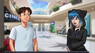 Summertime saga teen with small tits, what a hot scene!