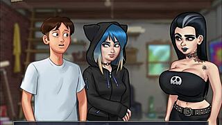 Summertime saga teen with small tits, what a hot scene!