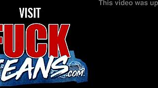 Hey, wanna see this doe-eyed European teen brunette’s pussy get pumped hard in doggystyle?