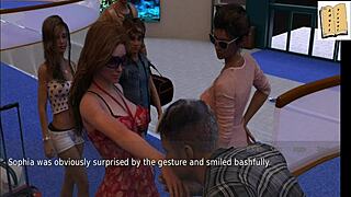 wife and stepmother explore big asses in game