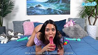 can you believe this cute brunette teen 18+ stuffing her pussy with toys?