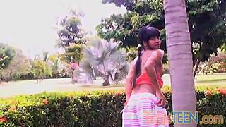 Tobie Teen 18+ Fingers Her Sweet Pussy Solo Outdoors