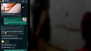 Whatsapp with my cousin heating up in my room