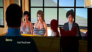 in my new family, brunette milf shows big ass