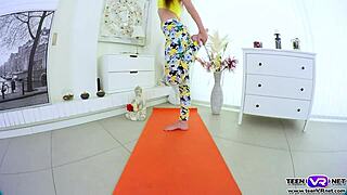 Sensual Teen 18+ Dildo Fucks Tight Pussy After Yoga