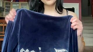 juicy couture velour tracksuit unboxing and try on by petite latina student