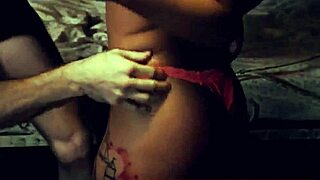 Poor Latina teen Gina squirts under ebony domination bondage!