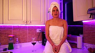 hot babe have an interview and gets horny