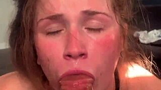 BBC finds a blonde bombshell giving deep throating in dorm room