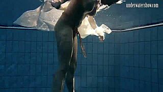 i can’t stop staring at dark-haired teen andrea’s hot ass floating in the pool.