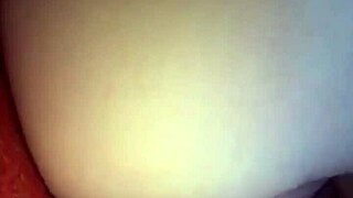 Amateur teen plays with double dildo in masturbation