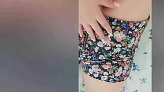 busty beauty teases big nipples on camera while parents sleep just behind