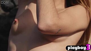 hot big ass brunette teen poses outdoor in lingerie enjoying pussy play