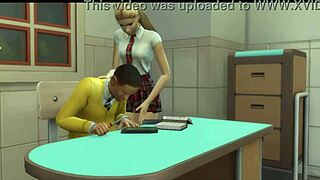 Professor fucks student in classroom with anal.