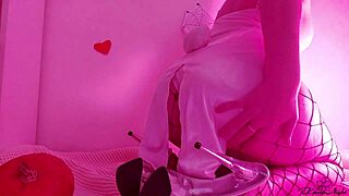 Passionate teen masturbates wet pussy jerks off ass orgasm homemade fetish food play