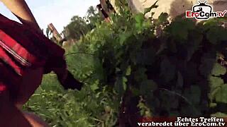 Skinny 18-year-old German teen picked up for raw outdoor street banging