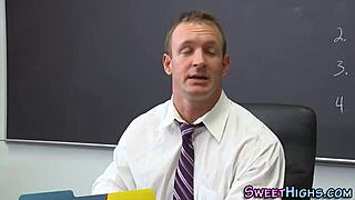 Slutty Teen 18+ Feels Intense Pleasure Fucking Her Professor's Big Cock