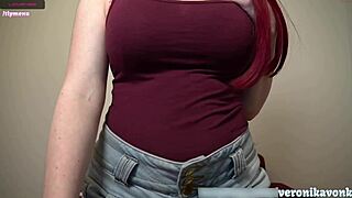 sexy babe arygameplays stays clothed with a beautiful smile in this voyeur scene