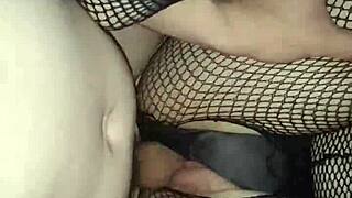 teen in fishnet stockings amateur fucking feet