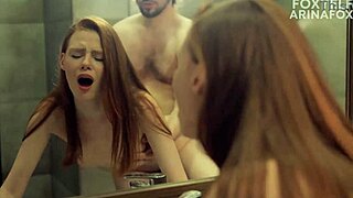 Neighbor sneaks into shower for steamy sucking and fucking with apartment owner.